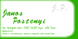 janos postenyi business card